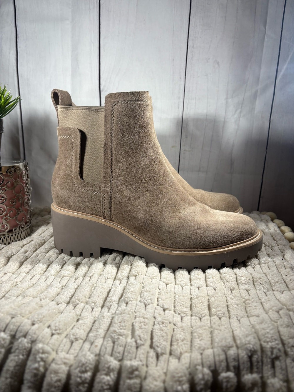 Dolce Vita Haily Suede Lug Chelsea Ankle Boots